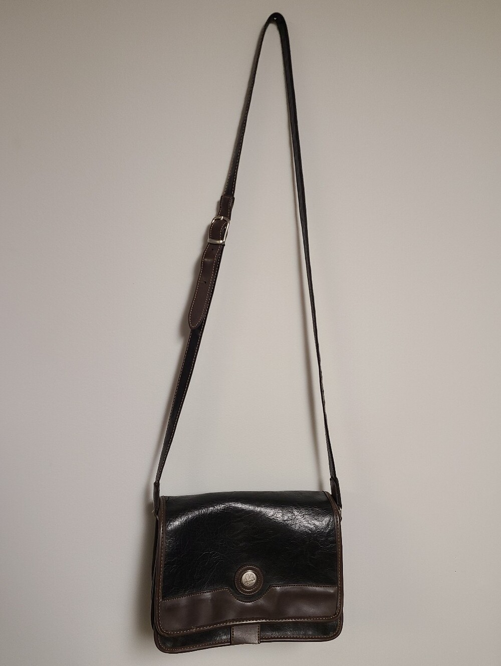 Vintage Mouflon Black And Brown Leather Purse